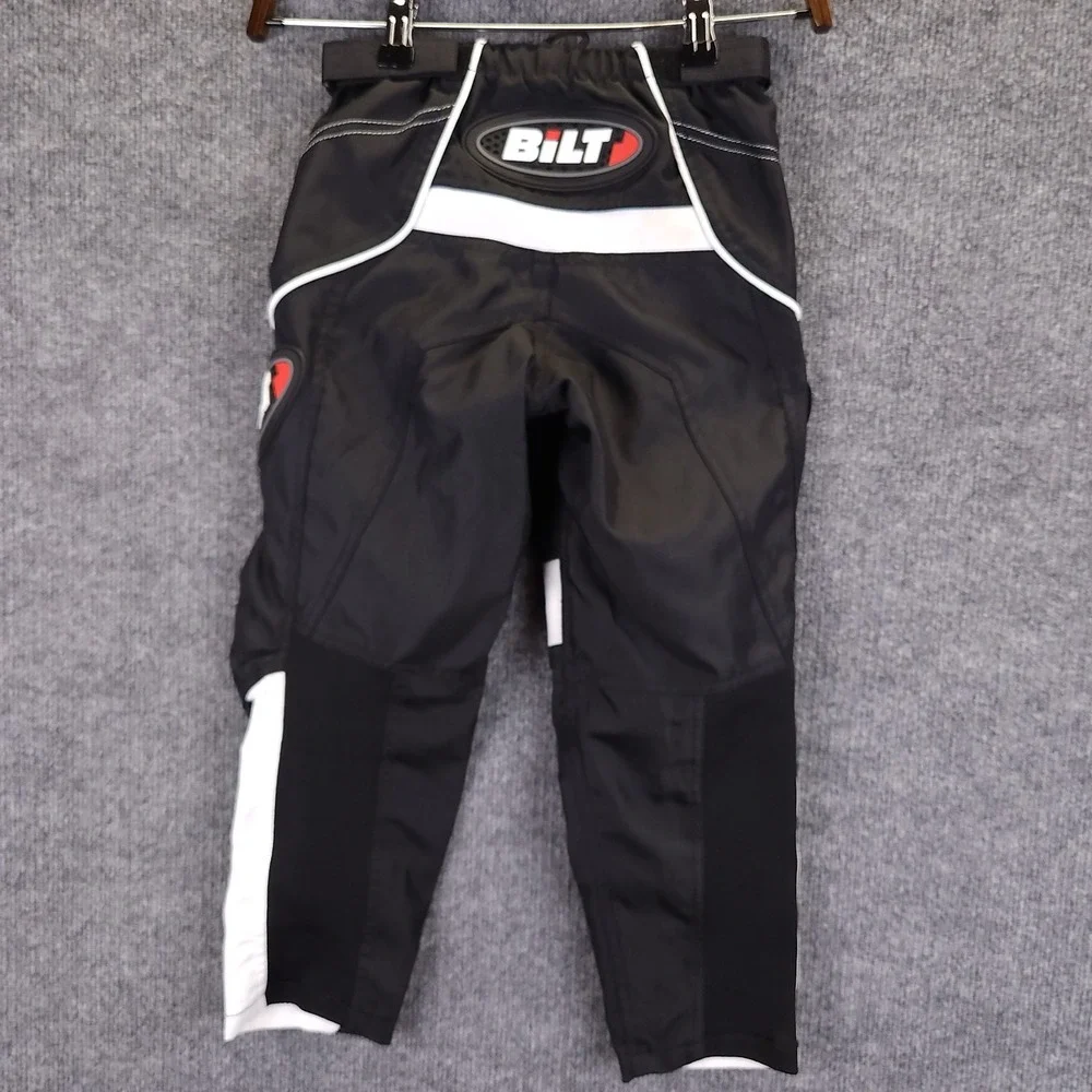 Bilt Pants Boys' 22Y Black‎ White Motorcycle Motocross Riding Kids Racing